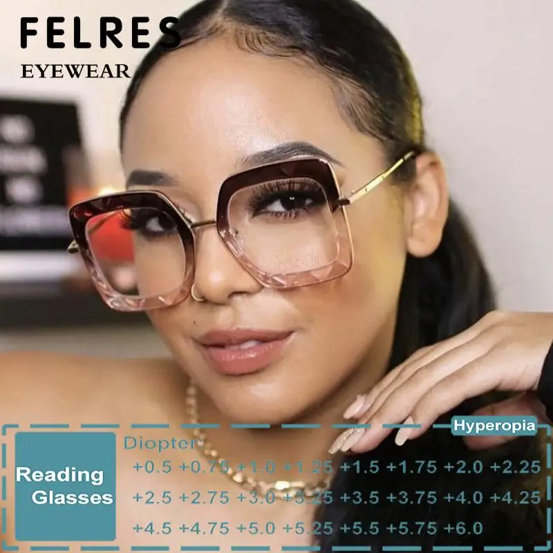 2024New Fashion Reading Glasses Oversized Square Frames Blue Light Blocking Vintage Presbyopia Eyeglasses Optical Women Glasses
2024New Fashion Reading Glasses Oversized Square Frames Blue Light Blocking Vintage Presbyopia Eyeglasses Optical Women Glasses