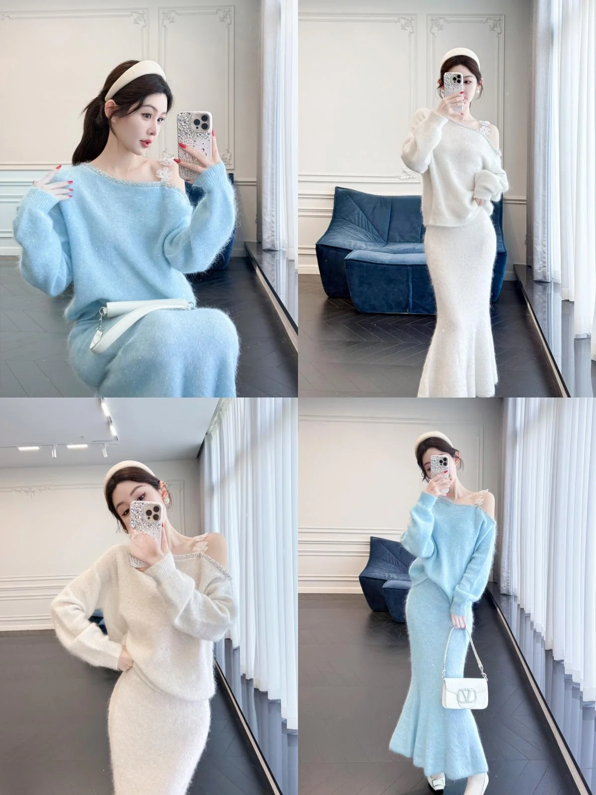 XiaoXiao Yu【Floral Shoulder Dream】Mixed Wool Cashmere Sweater Fish Tail Skirt Set Casual Style Autumn Winter Women's Fashion
XiaoXiao Yu【Floral Shoulder Dream】Mixed Wool Cashmere Sweater Fish Tail Skirt Set Casual Style Autumn Winter Women's Fashion