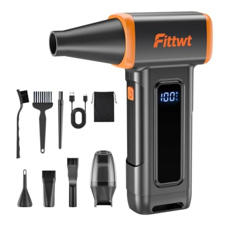 2-in-1 Electric Air Duster with Vacuum 130 000RPM Turbo Blower 4-Gear Adjustable Power 2×4000mAh Rechargeable Cordless Air Blow
2-in-1 Electric Air Duster with Vacuum 130 000RPM Turbo Blower 4-Gear Adjustable Power 2×4000mAh Rechargeable Cordless Air Blow