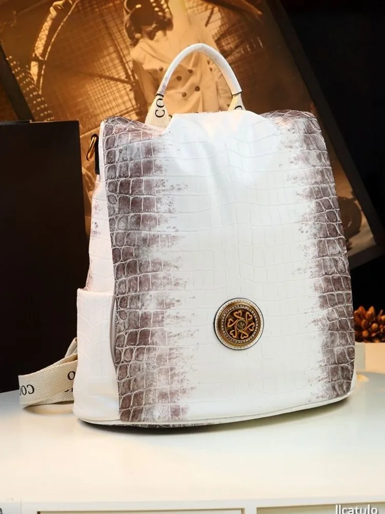 Crocodile Leather Backpack Women Large Capacity, Genuine Leather Laptop Backpack for Women, Female Work Commuter Bag
Crocodile Leather Backpack Women Large Capacity, Genuine Leather Laptop Backpack for Women, Female Work Commuter Bag
