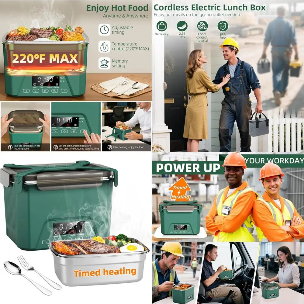 Adult Portable 1.2L Electric Lunch Box with 20000mAh Battery, Automatic Heating, BPA-Free
Adult Portable 1.2L Electric Lunch Box with 20000mAh Battery, Automatic Heating, BPA-Free