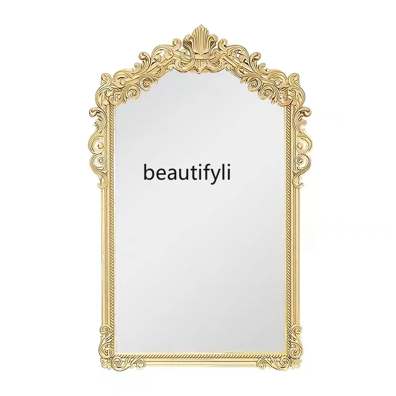 French retro, decorative mirror, European bathroom makeup mirror, American wall-mounted wall porch dressing mirror
French retro, decorative mirror, European bathroom makeup mirror, American wall-mounted wall porch dressing mirror