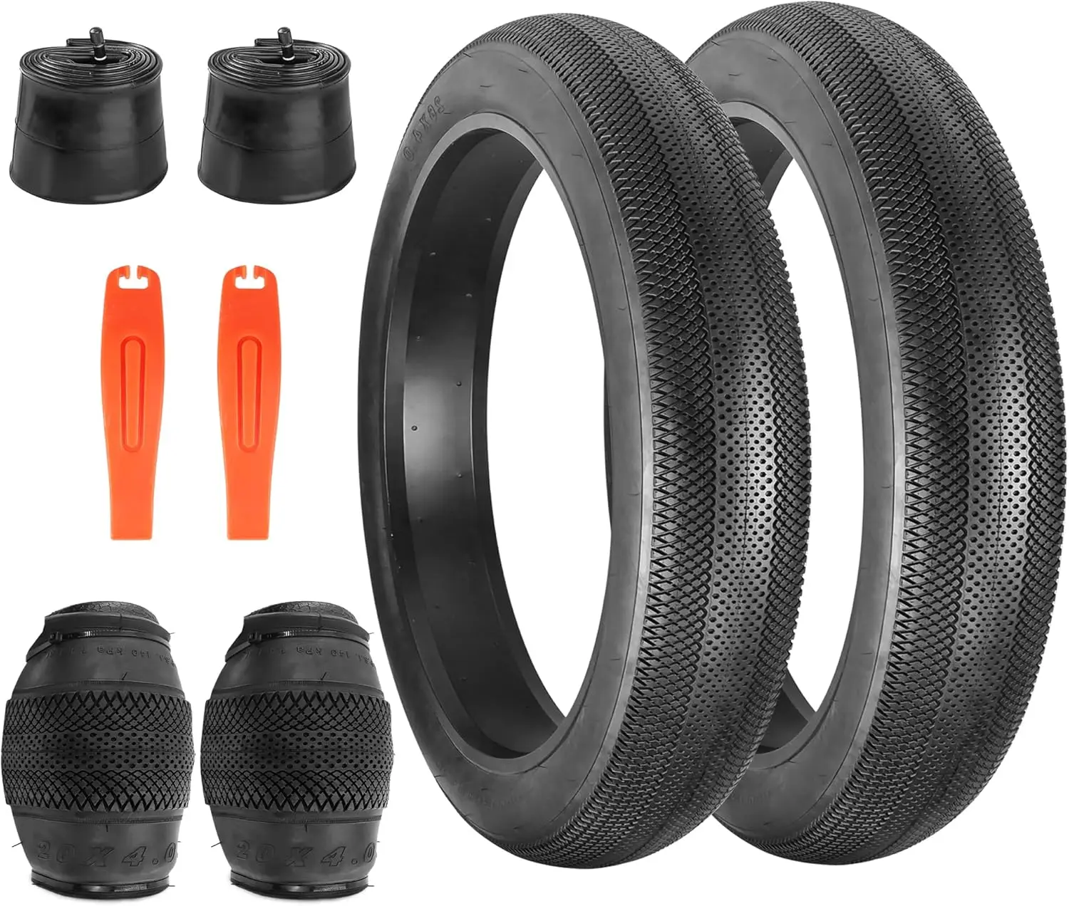 ZUKKA 2 Pack Fat Bike Tire 20"x4" E-Bike Tire With 2 Tubes Compatible Replacement Bicycle Tire for Mountain Snow and Beach Bike
ZUKKA 2 Pack Fat Bike Tire 20"x4" E-Bike Tire With 2 Tubes Compatible Replacement Bicycle Tire for Mountain Snow and Beach Bike