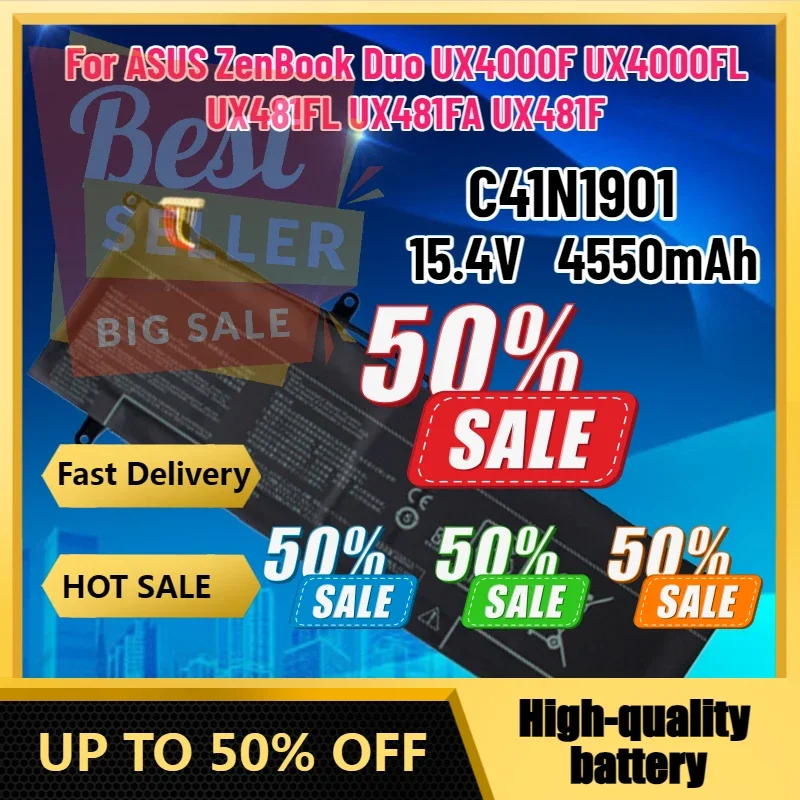 【Быстрая доставка】Новый аккумулятор для ноутбука C41N1901 0B200-03520100 0B200-03520000 для ASUS ZenBook Duo UX4000F UX4000FL UX481FL UX481FA
【Быстрая доставка】Новый аккумулятор для ноутбука C41N1901 0B200-03520100 0B200-03520000 для ASUS ZenBook Duo UX4000F UX4000FL UX481FL UX481FA