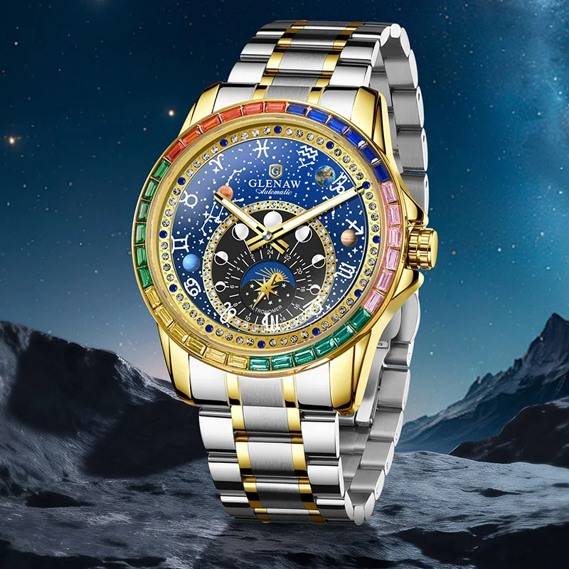 Glenaw's top brand luxury fashion trend personality fully automatic mechanical gold watch men's luminous waterproof watch
Glenaw's top brand luxury fashion trend personality fully automatic mechanical gold watch men's luminous waterproof watch