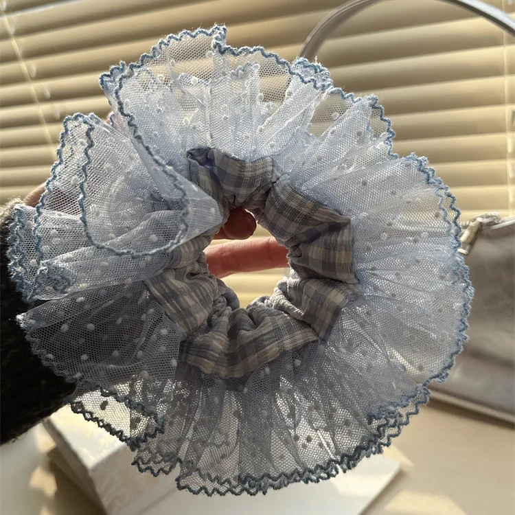 DS New Ballet Style Oversized Hair Scrunchies Blue Lace Polka Dot Scrunchies High Elastic Hair Bands Hair Accessories for Women
DS New Ballet Style Oversized Hair Scrunchies Blue Lace Polka Dot Scrunchies High Elastic Hair Bands Hair Accessories for Women