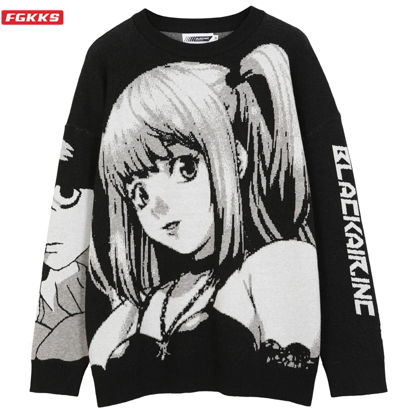 New Men Anime Pullover Sweater Fashion Harajuku Knitted Men's Japan Style Christmas Sweater Male Cotton Pullover
New Men Anime Pullover Sweater Fashion Harajuku Knitted Men's Japan Style Christmas Sweater Male Cotton Pullover