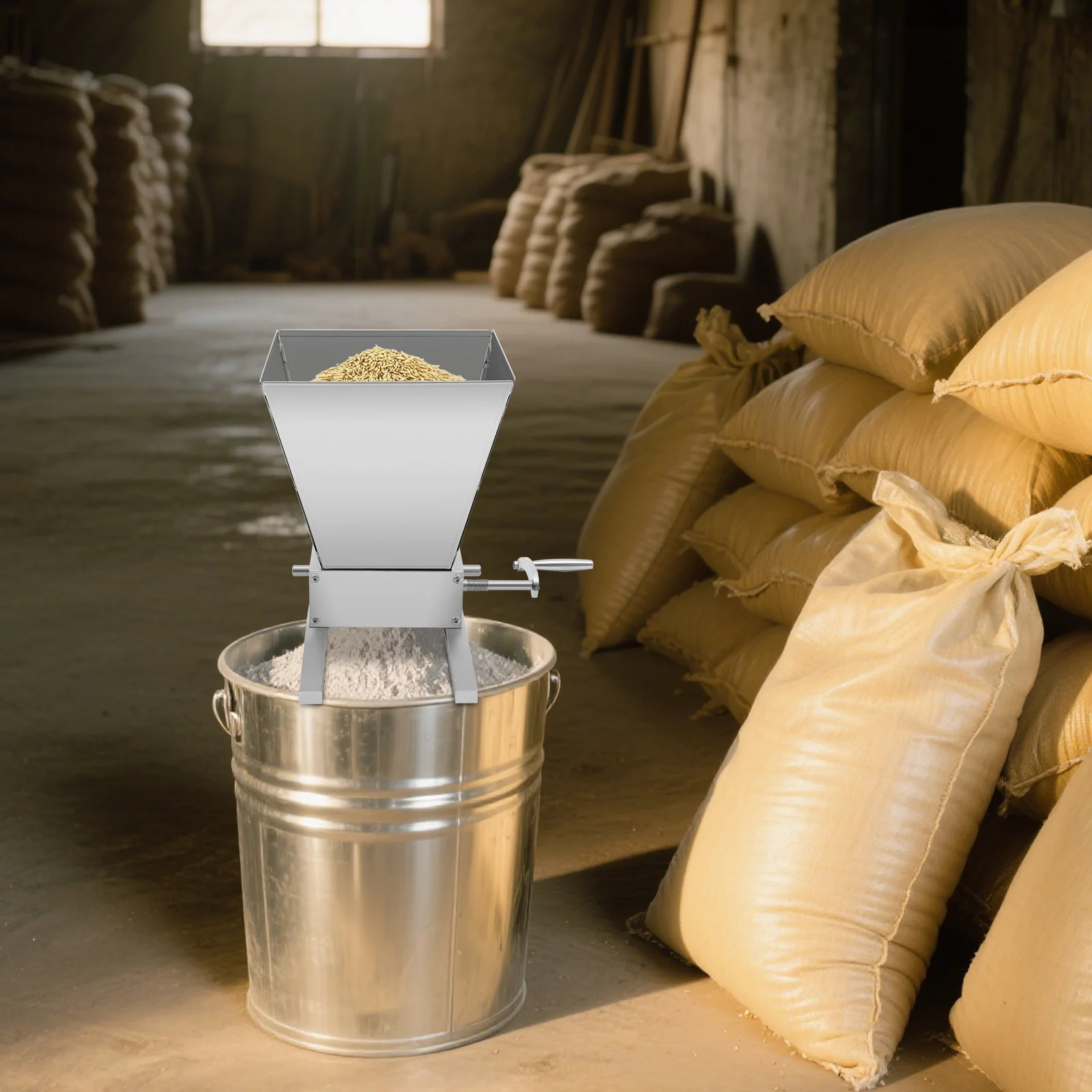 Dual Use Manual Grain Grinder Adjustable 0-2.5mm Roller Clearance Large Capacity Stainless Steel Hopper Carbon Steel Roll Portable Household Dry Cereal Mill Hand Operated Malt Crusher For DIY Beer Brewing Grain Processing
Dual Use Manual Grain Grinder Adjustable 0-2.5mm Roller Clearance Large Capacity Stainless Steel Hopper Carbon Steel Roll Portable Household Dry Cereal Mill Hand Operated Malt Crusher For DIY Beer Brewing Grain Processing