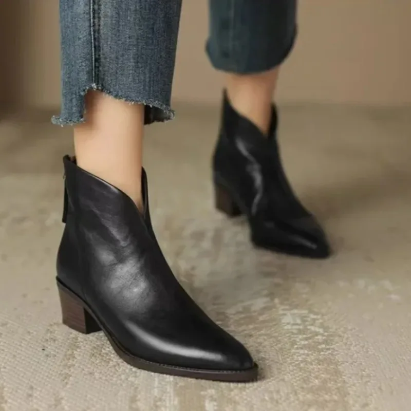 High Heels Shoes Women Pointy Brown Ankle Boots Woman Vintage Chelsea Boots Autumn PU Leather Femme Mid-heel Stubby Ankle Boots
High Heels Shoes Women Pointy Brown Ankle Boots Woman Vintage Chelsea Boots Autumn PU Leather Femme Mid-heel Stubby Ankle Boots