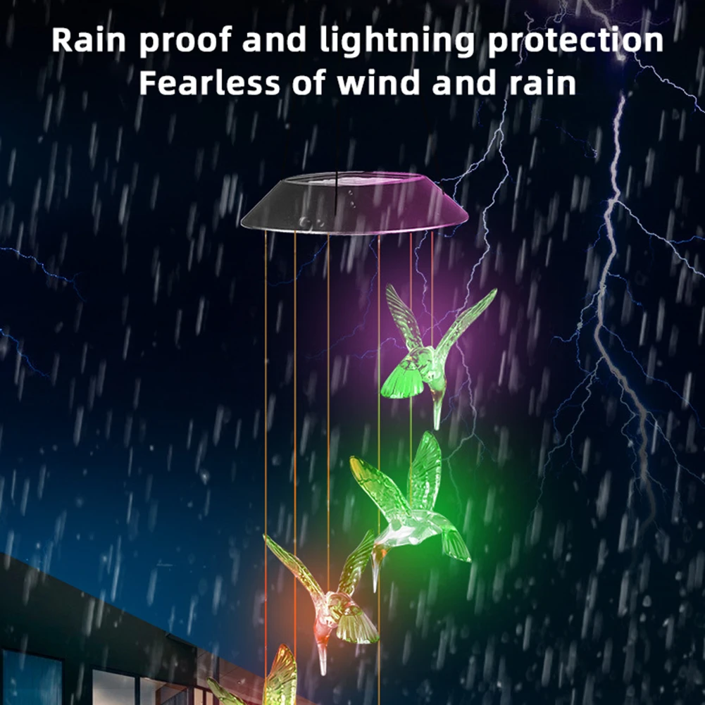 Solar Waterproof Wind Bell Lights Led Colorful Gradual Change Color Lamp Hummingbird Butterfly Shape Garden Christmas Decor Gift
Solar Waterproof Wind Bell Lights Led Colorful Gradual Change Color Lamp Hummingbird Butterfly Shape Garden Christmas Decor Gift