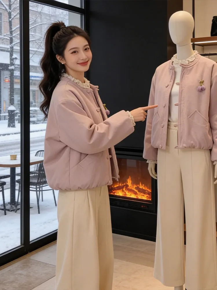 Очаровательная хлопковая куртка Sweet ort, женская свободная теплая повседневная зимняя верхняя одежда с воротником-стойкой, длинное пальто-све
Очаровательная хлопковая куртка Sweet ort, женская свободная теплая повседневная зимняя верхняя одежда с воротником-стойкой, длинное пальто-све