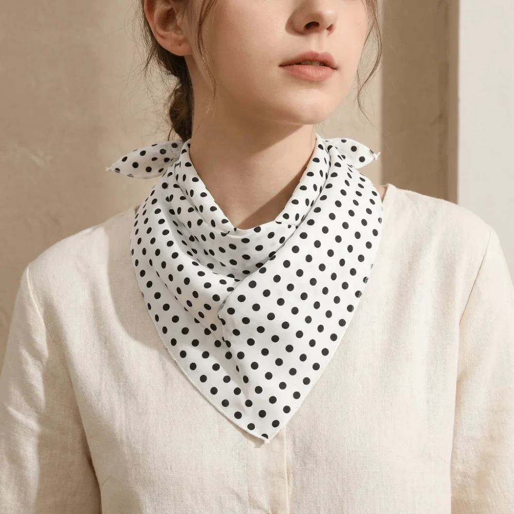 Vintage Solid Color Polka Dots Triangle Scarf Thin Versatile Bandana Lightweight Wrist Hair Tie Foulard Hair Band Festival
Vintage Solid Color Polka Dots Triangle Scarf Thin Versatile Bandana Lightweight Wrist Hair Tie Foulard Hair Band Festival