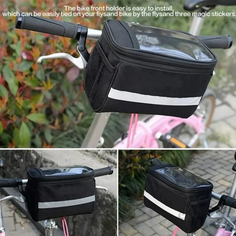 Bicycle Front Handlebar Bag Multifunction Large-capacity Waterproof Outdoor Cycling Phone Mount Bags Reflective Strip Zipper Bag
Bicycle Front Handlebar Bag Multifunction Large-capacity Waterproof Outdoor Cycling Phone Mount Bags Reflective Strip Zipper Bag