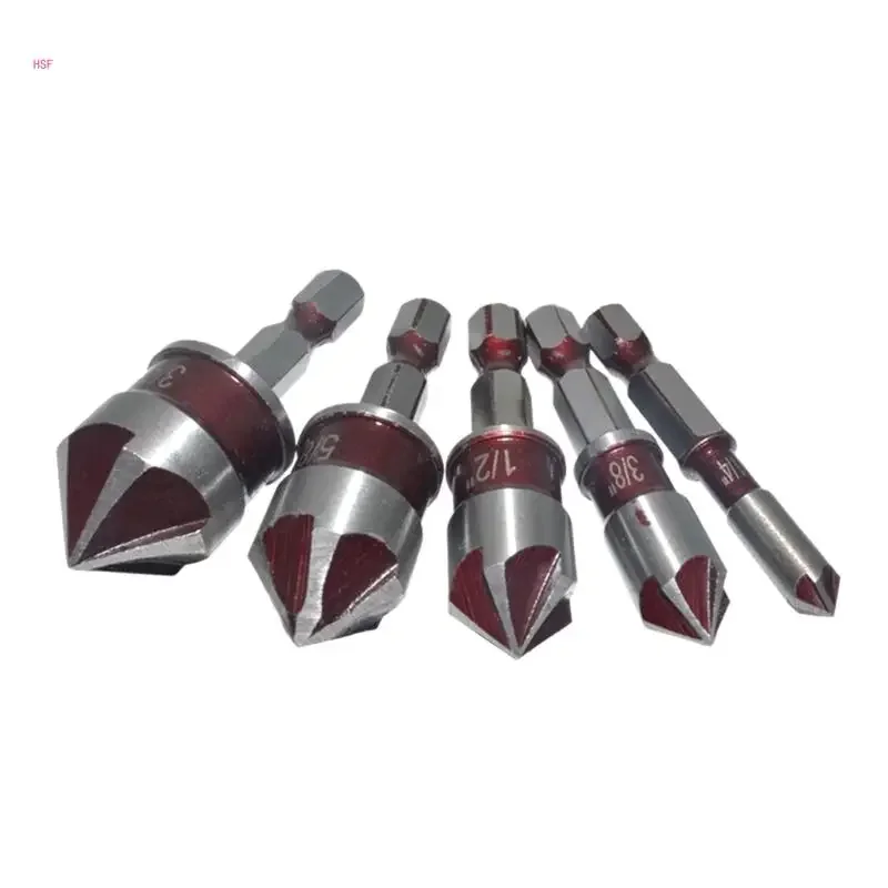 Efficient 82° Countersink Bit 3/4" 5/8" 3/8" & 1/4" Champer set Effective Hole Drilling in Various Work Scenarios
Efficient 82° Countersink Bit 3/4" 5/8" 3/8" & 1/4" Champer set Effective Hole Drilling in Various Work Scenarios