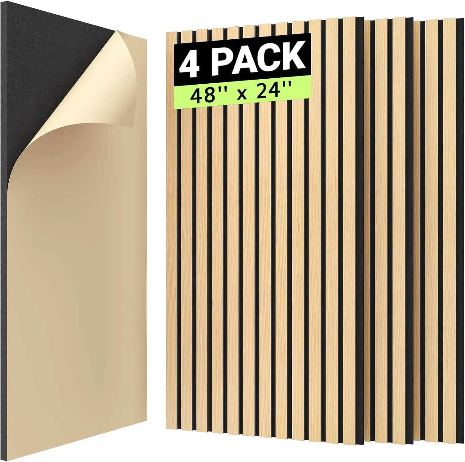 4 PCS Wood Slat Acoustic Panels, 48x24x0.83 Inch Sound Absorbing Wall Decor for Living Room Studio
4 PCS Wood Slat Acoustic Panels, 48x24x0.83 Inch Sound Absorbing Wall Decor for Living Room Studio
