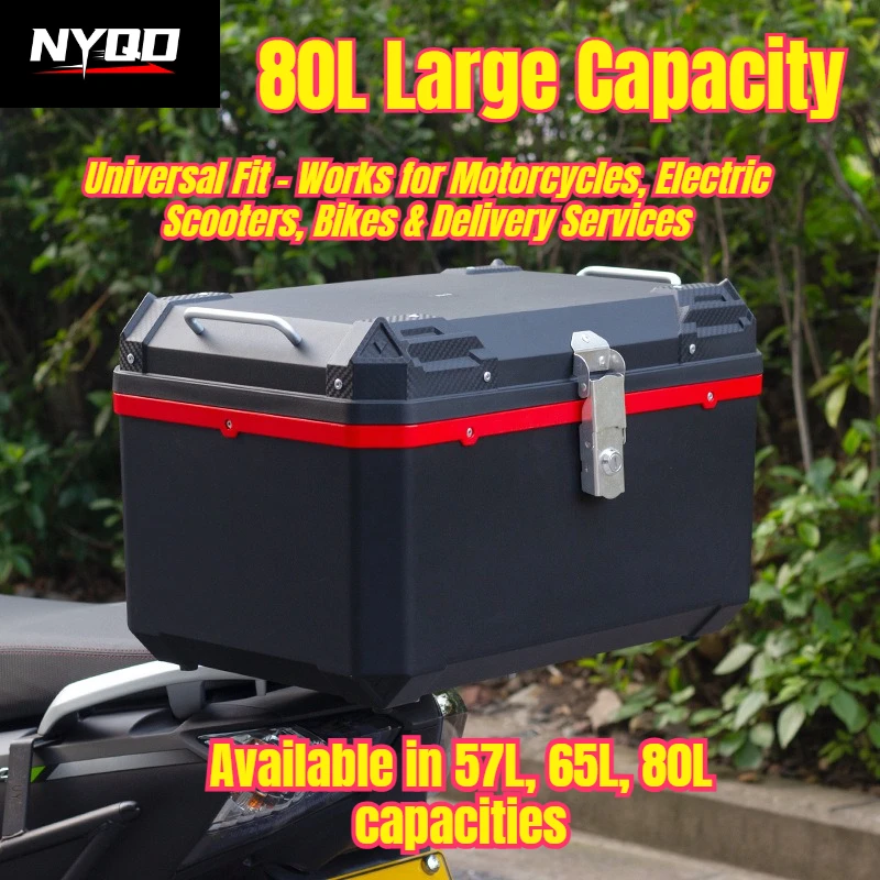 80L Large Motorcycle Tail Box, Waterproof Universal for Electric Bike, Impact & Crush Resistant Delivery Trunk
80L Large Motorcycle Tail Box, Waterproof Universal for Electric Bike, Impact & Crush Resistant Delivery Trunk