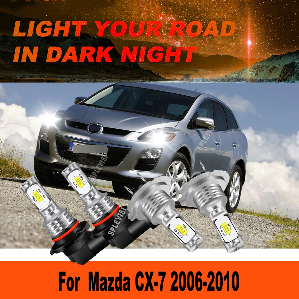 9005 H7 LED White High Low Beam Headlight Lights - eliminating dark spots and shadows For Mazda CX-7 2006 2007 2008 2009 2010
9005 H7 LED White High Low Beam Headlight Lights - eliminating dark spots and shadows For Mazda CX-7 2006 2007 2008 2009 2010