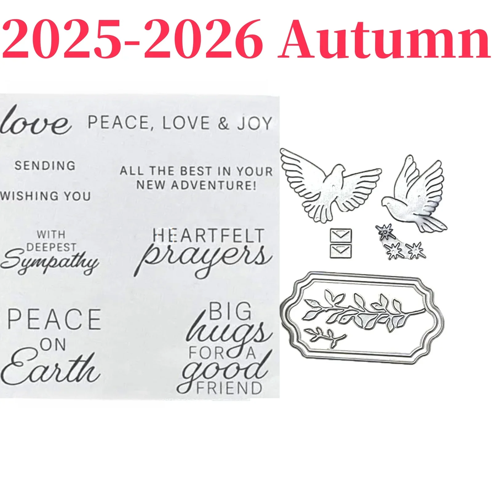 Loves Peace Pigeon Stamps and Cutting Dies Set for DIY Making Card Scrapbook Paper Craft Supplie Template Decoration 2025 Autumn
Loves Peace Pigeon Stamps and Cutting Dies Set for DIY Making Card Scrapbook Paper Craft Supplie Template Decoration 2025 Autumn