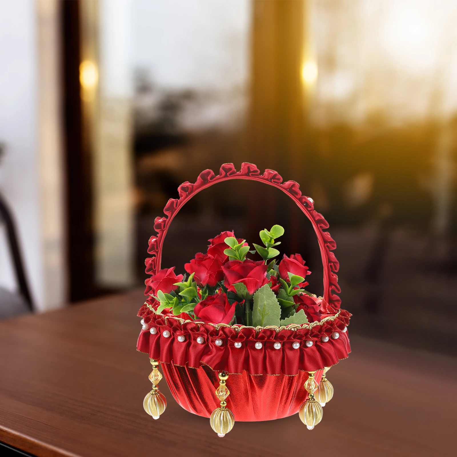 Pearl White Gold Wedding Party Flower Girl Basket Rustic Decor Storage Container Flower Girl Basket Fruit Holder
Pearl White Gold Wedding Party Flower Girl Basket Rustic Decor Storage Container Flower Girl Basket Fruit Holder
