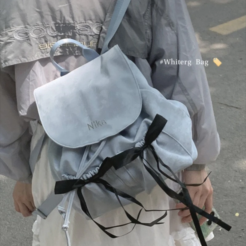INS Fashion New Casual Nylon Bow Backpack for Schoolgirl Unique Simple Travel Daypack Large Capacity Ribbon Bow School Bag
INS Fashion New Casual Nylon Bow Backpack for Schoolgirl Unique Simple Travel Daypack Large Capacity Ribbon Bow School Bag