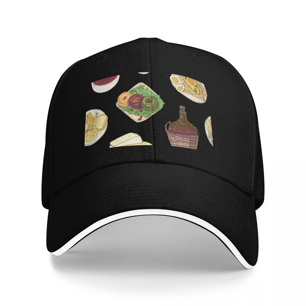 Assorted Georgian Food Pattern - Khachapuri, Khinkali, Badrijani, Dolma, Kharcho, Wine and Cheese Baseball Cap
Assorted Georgian Food Pattern - Khachapuri, Khinkali, Badrijani, Dolma, Kharcho, Wine and Cheese Baseball Cap