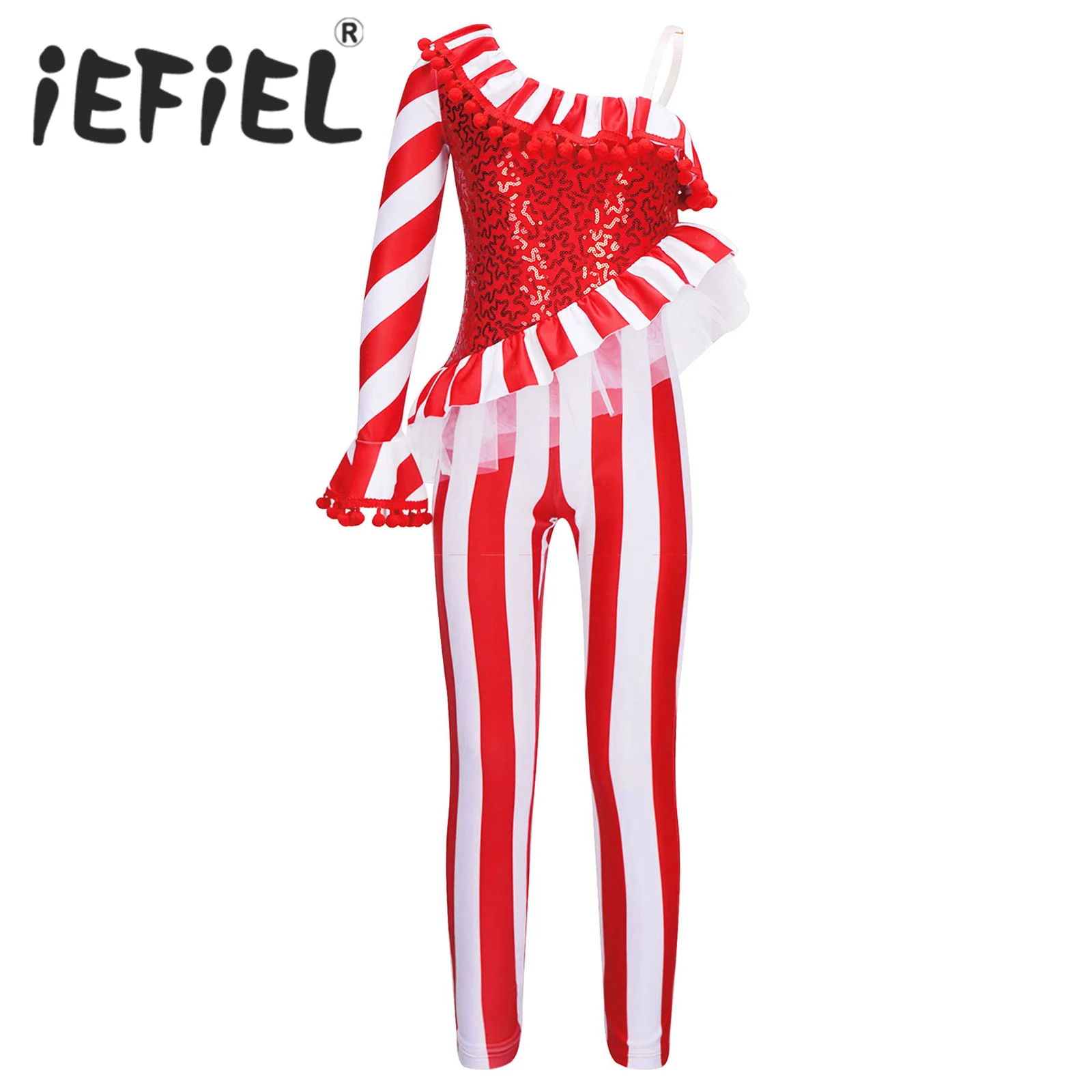 Kids Girls Sequins Christmas Costume Jumpsuit One Shoulder Long Sleeve Stripe Long Pants Xmas Cosplay Romper New Year Clothes
Kids Girls Sequins Christmas Costume Jumpsuit One Shoulder Long Sleeve Stripe Long Pants Xmas Cosplay Romper New Year Clothes