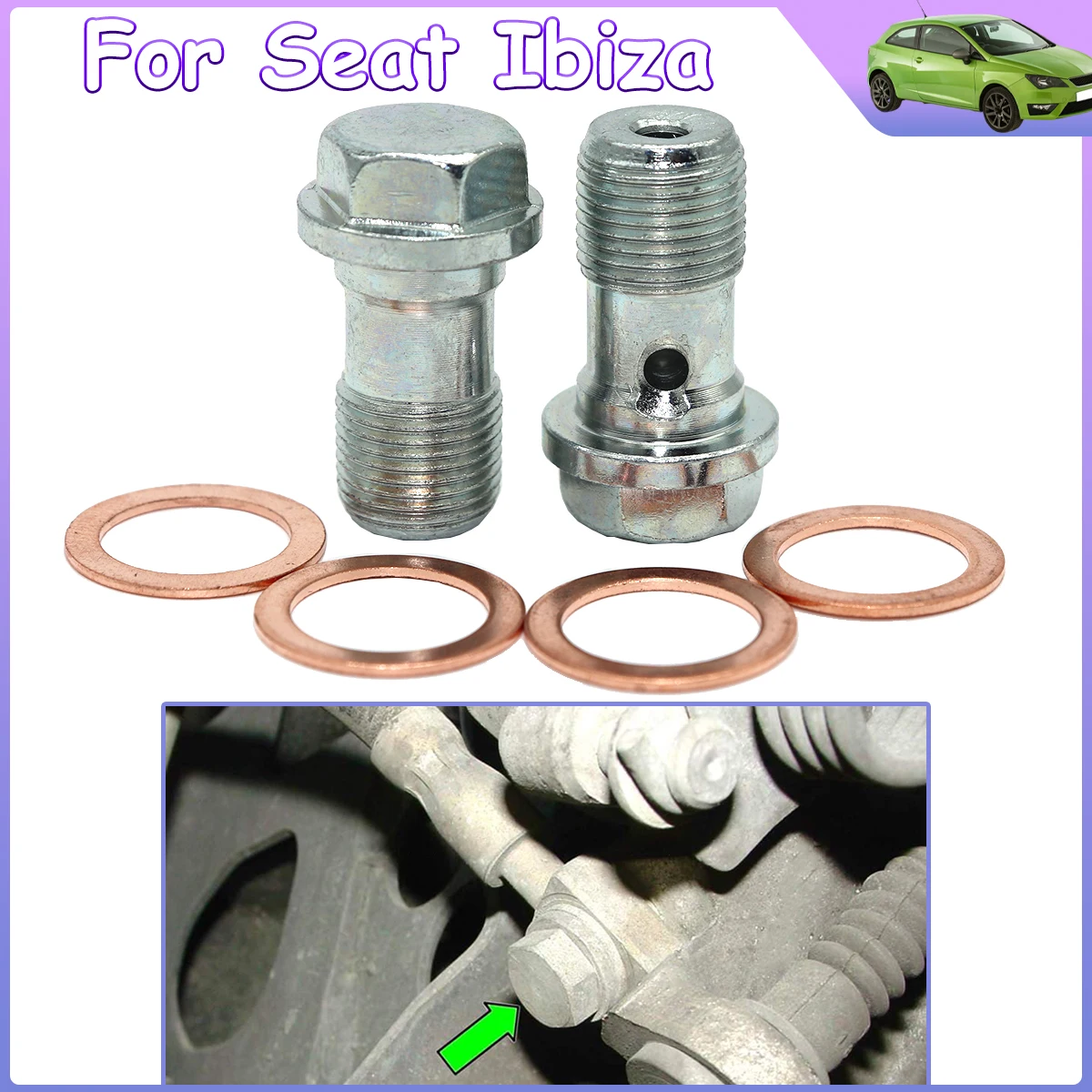 Left Rear Right Caliper Hose Lines Banjo Fittings Bolts Copper Sealing Crush Washers Repair Kit For Seat Ibiza 6J 6P 2008-2017
Left Rear Right Caliper Hose Lines Banjo Fittings Bolts Copper Sealing Crush Washers Repair Kit For Seat Ibiza 6J 6P 2008-2017
