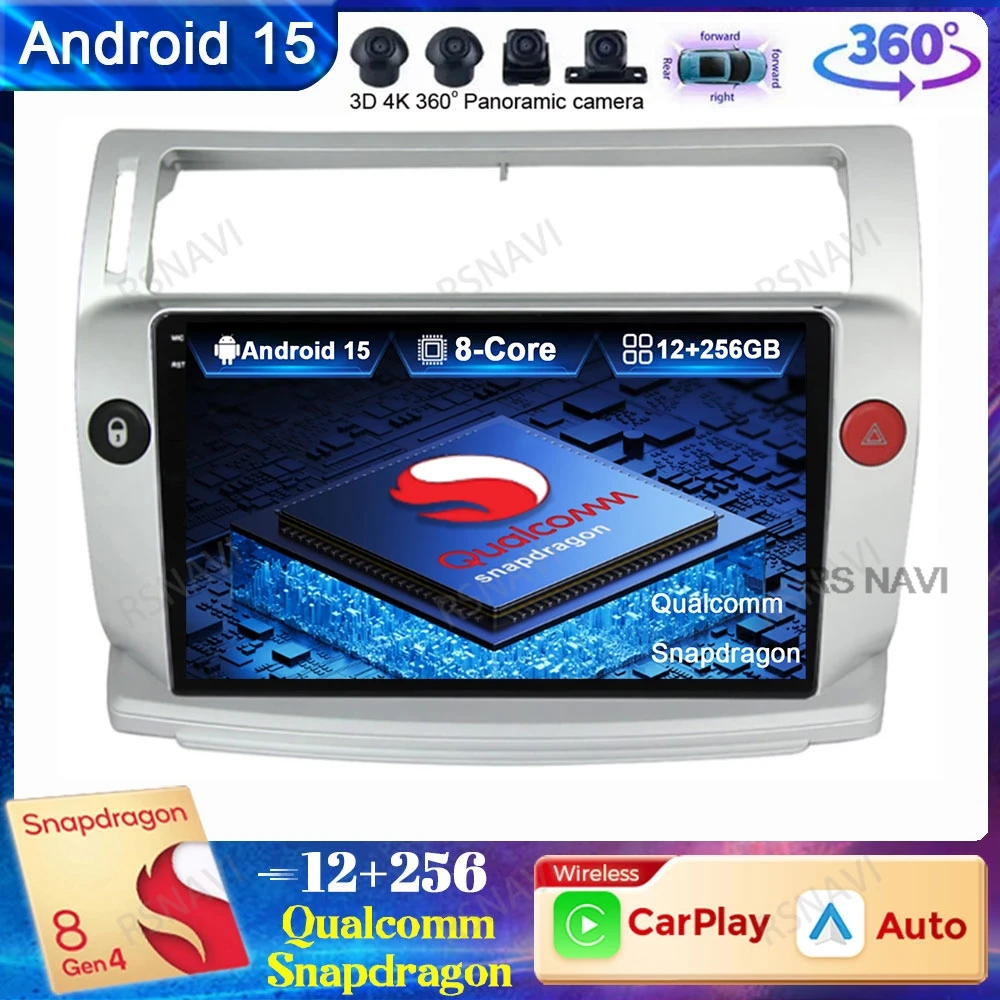 Android 15 Car Radio For Citroen C4 C-Triomphe C-Quatre 2004 - 2014 Stereo AI Voice Head Unit Navigation Qualcomm Viedo Player
Android 15 Car Radio For Citroen C4 C-Triomphe C-Quatre 2004 - 2014 Stereo AI Voice Head Unit Navigation Qualcomm Viedo Player
