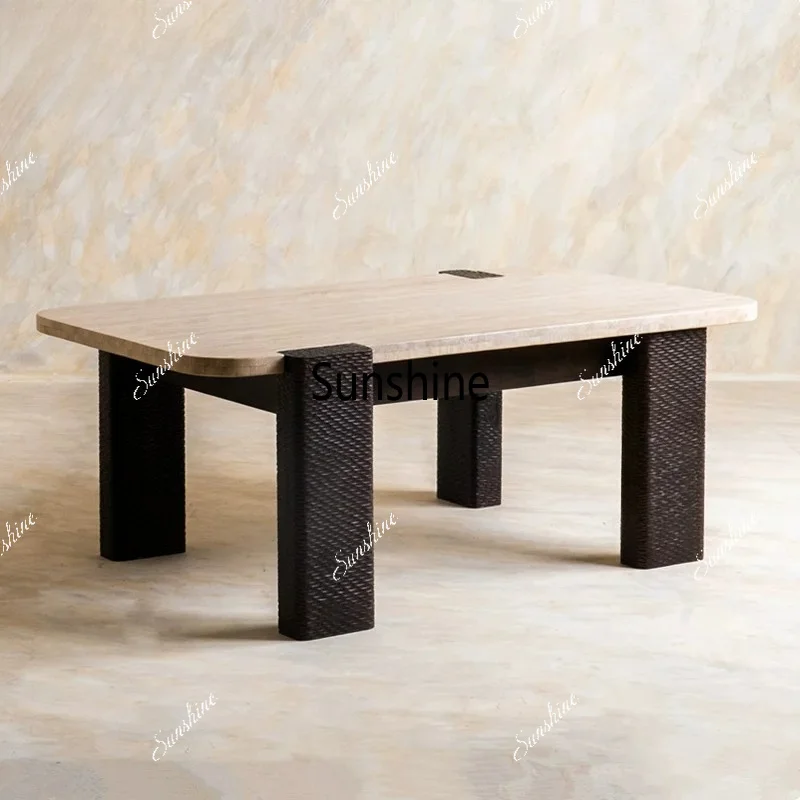 Nordic retro small apartment solid wood carving flower rectangular tea table
Nordic retro small apartment solid wood carving flower rectangular tea table