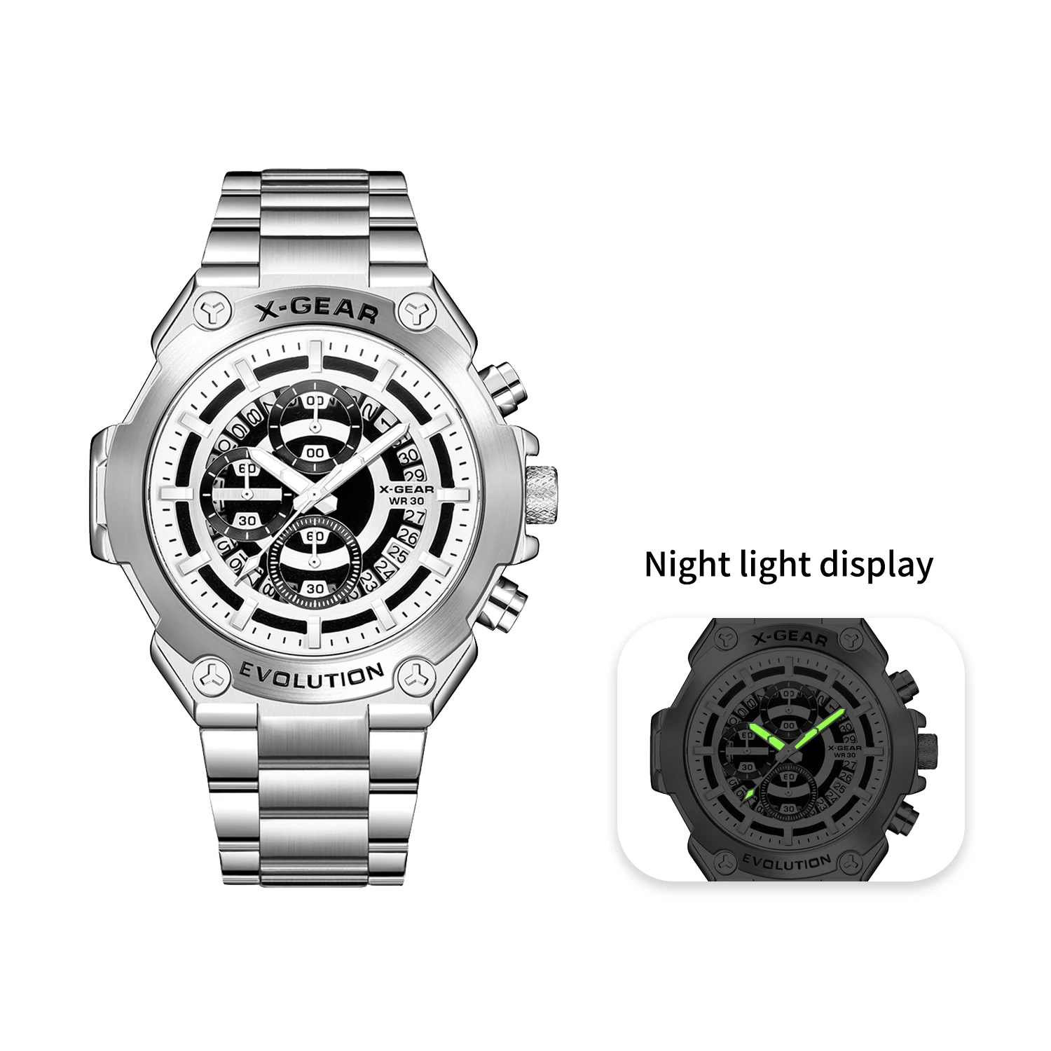X-GEAR Men's Watch Quartz Movement Wristwatch Stainless Steel Strap Fashion Classic Timepiece
X-GEAR Men's Watch Quartz Movement Wristwatch Stainless Steel Strap Fashion Classic Timepiece