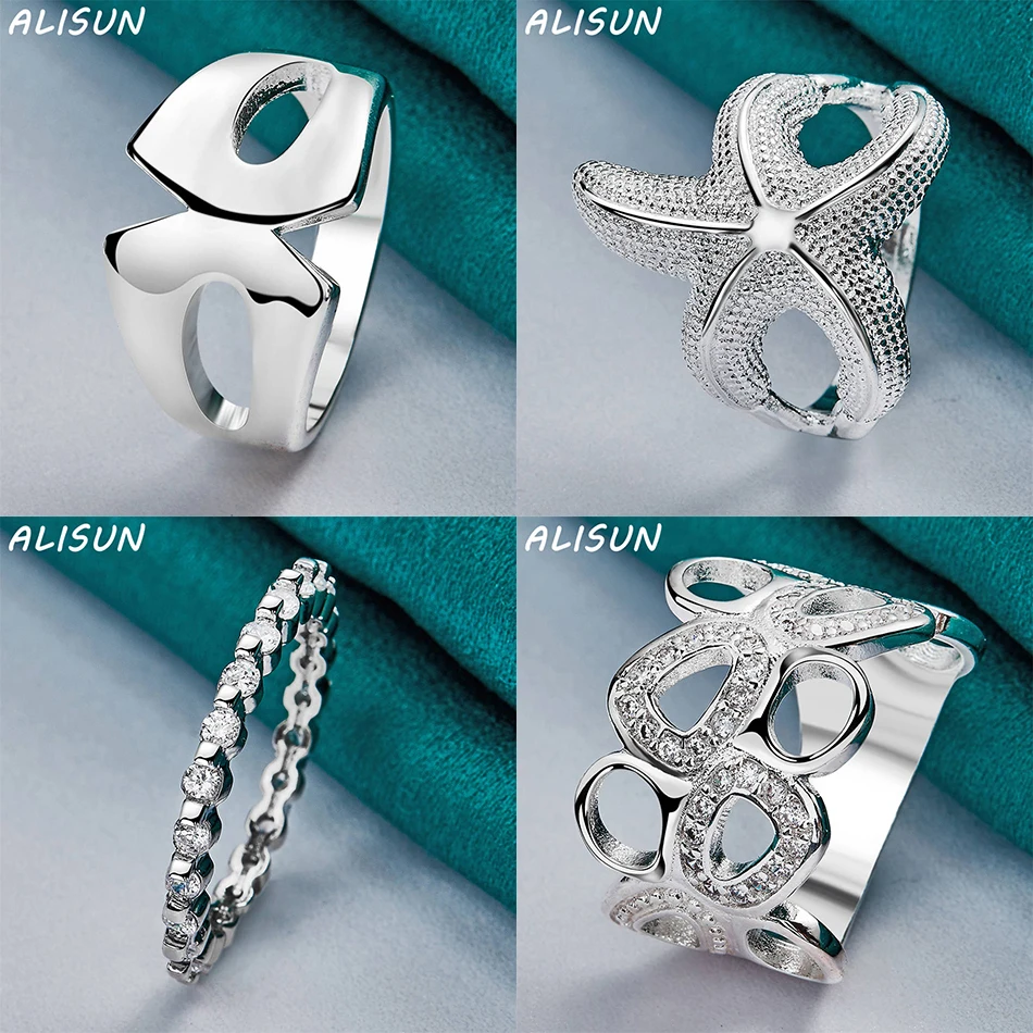ALISUN 925 Sterling Silver Size 7-10 Geometric Ring For Women Men Fashion Jewelry Vintage Grace Charm Noble Party Birthday Gifts
ALISUN 925 Sterling Silver Size 7-10 Geometric Ring For Women Men Fashion Jewelry Vintage Grace Charm Noble Party Birthday Gifts