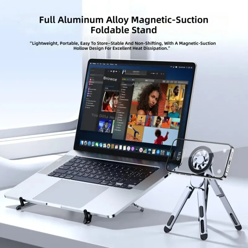 5-in-1 portable aviation aluminum alloy magnetic bracket notebook/phone/tablet/camera/selfie stick/multi-purpose
5-in-1 portable aviation aluminum alloy magnetic bracket notebook/phone/tablet/camera/selfie stick/multi-purpose