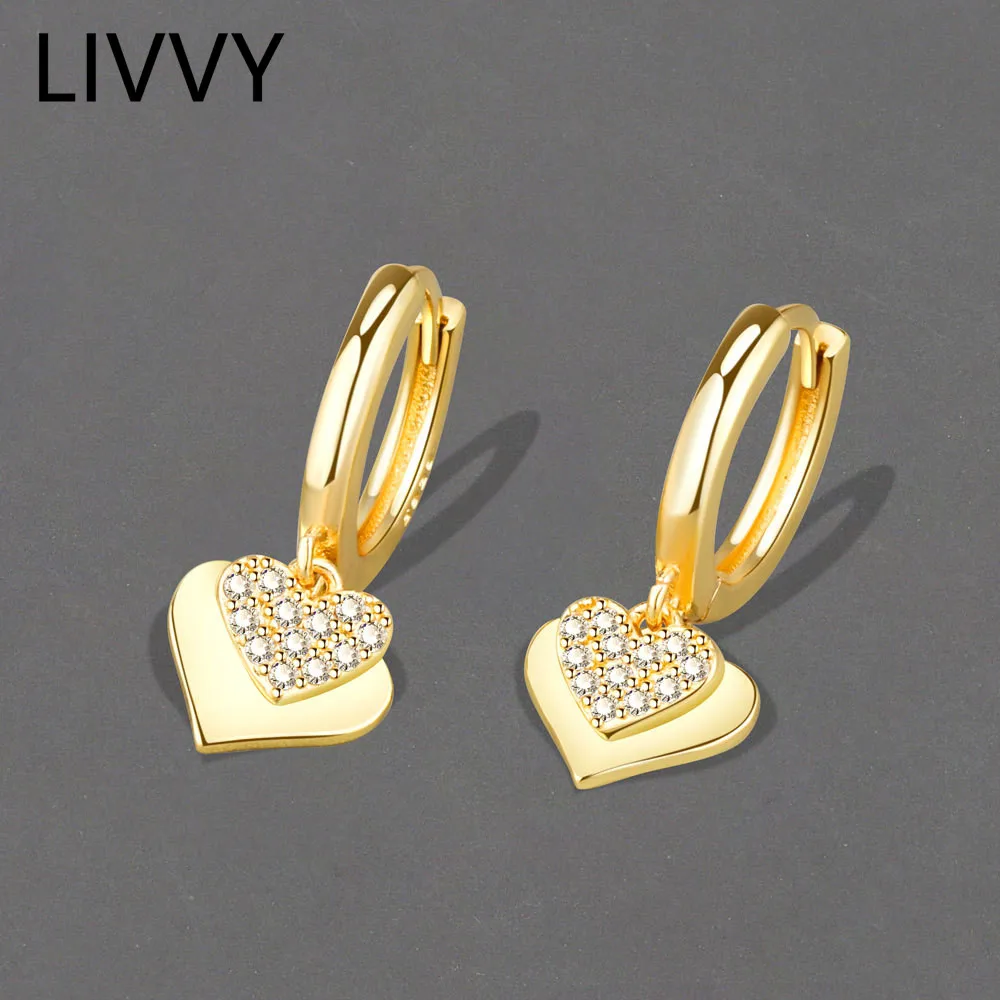 LIVVY Silver Color Earrings For Women Trendy Elegant Charme Heart Sparkling Zircon Eardrop Wedding Bride Jewelry Accessorize
LIVVY Silver Color Earrings For Women Trendy Elegant Charme Heart Sparkling Zircon Eardrop Wedding Bride Jewelry Accessorize