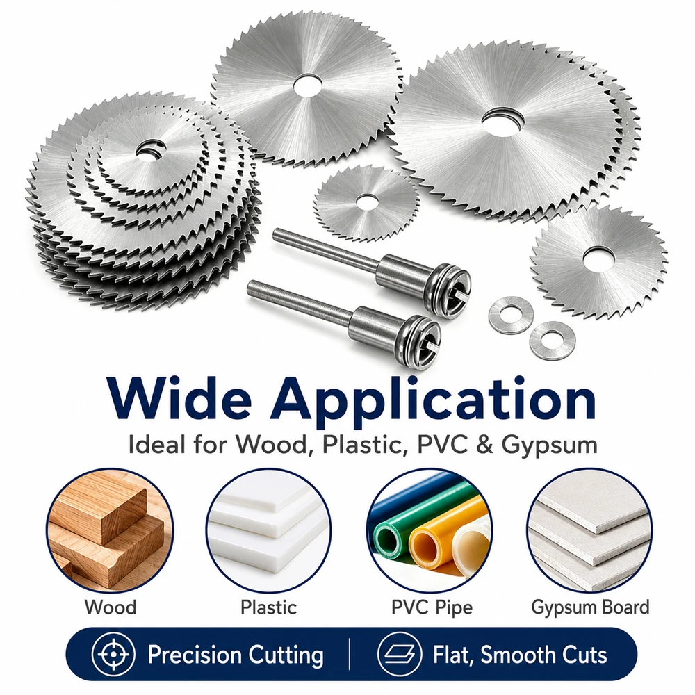 1-7Pcs 22-60mm HSS Circular Saw Blades with Mandrel, Replacement Cutting Wheels for Rotary Tool, DIY Wood Metal Plastic Cutting
1-7Pcs 22-60mm HSS Circular Saw Blades with Mandrel, Replacement Cutting Wheels for Rotary Tool, DIY Wood Metal Plastic Cutting