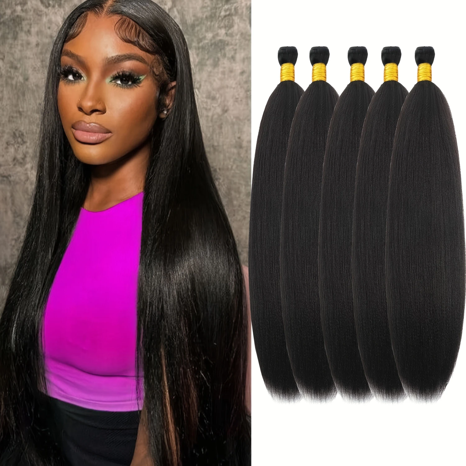 Kinky Straight Bundles, 22 Inch 1 Bundle Bundles Kinky Straight Hair Bundles Hair Extension For Women Black Color Synthetic
Kinky Straight Bundles, 22 Inch 1 Bundle Bundles Kinky Straight Hair Bundles Hair Extension For Women Black Color Synthetic