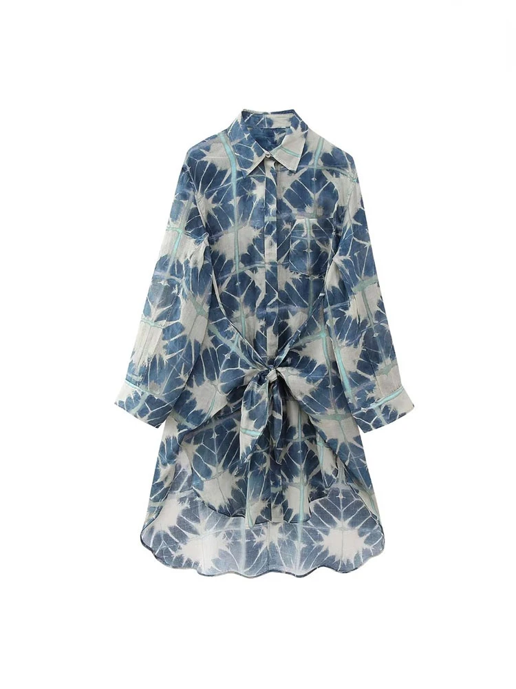 TRAF Women Fashion with Knot Printed Asymmetric Mini Dress Vintage Long Sleeve Button-up Female Casual Dresses Vestidos Mujer
TRAF Women Fashion with Knot Printed Asymmetric Mini Dress Vintage Long Sleeve Button-up Female Casual Dresses Vestidos Mujer