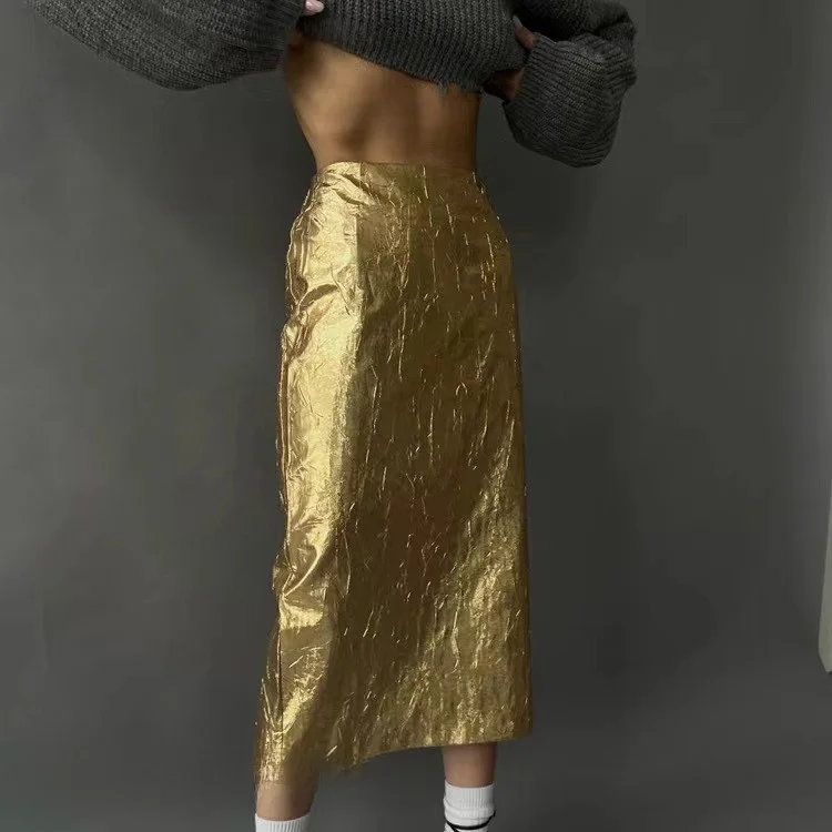 High Waist Pleated Skirt Back Split Bodycon Skirt Women's Mid-Length Pure Color Fashion Spring Season
High Waist Pleated Skirt Back Split Bodycon Skirt Women's Mid-Length Pure Color Fashion Spring Season