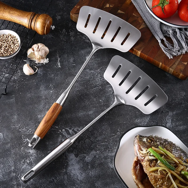 304 Stainless Steel Fish Spatula with Long Handle, Slotted Turner for Steak Fish - Kitchen Frying & Grilling Tools
304 Stainless Steel Fish Spatula with Long Handle, Slotted Turner for Steak Fish - Kitchen Frying & Grilling Tools