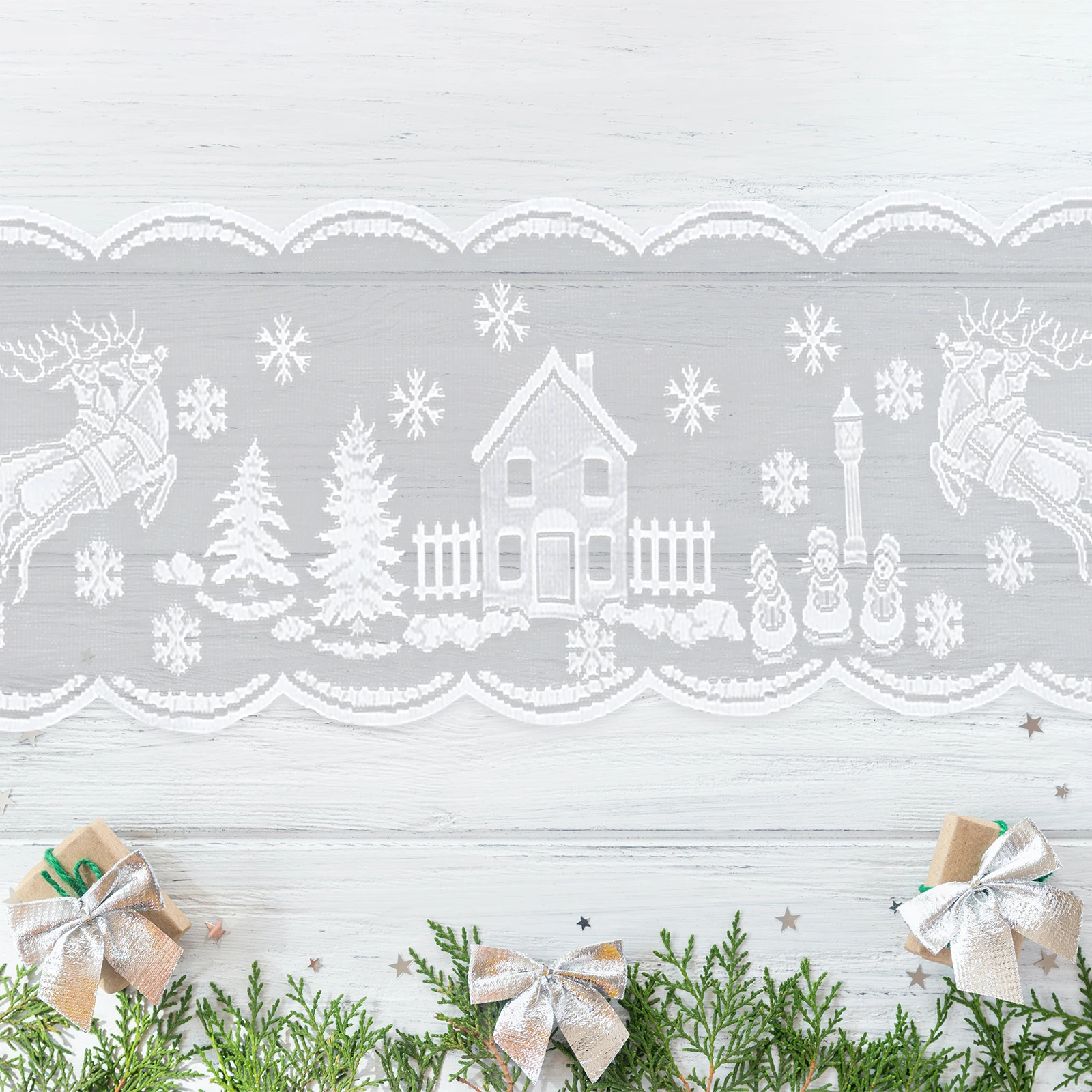 1pc Christmas Tablecloth Xmas Lace Table Runner Festive Decorative Cover Polyester Linen for Home Restaurant Party
1pc Christmas Tablecloth Xmas Lace Table Runner Festive Decorative Cover Polyester Linen for Home Restaurant Party