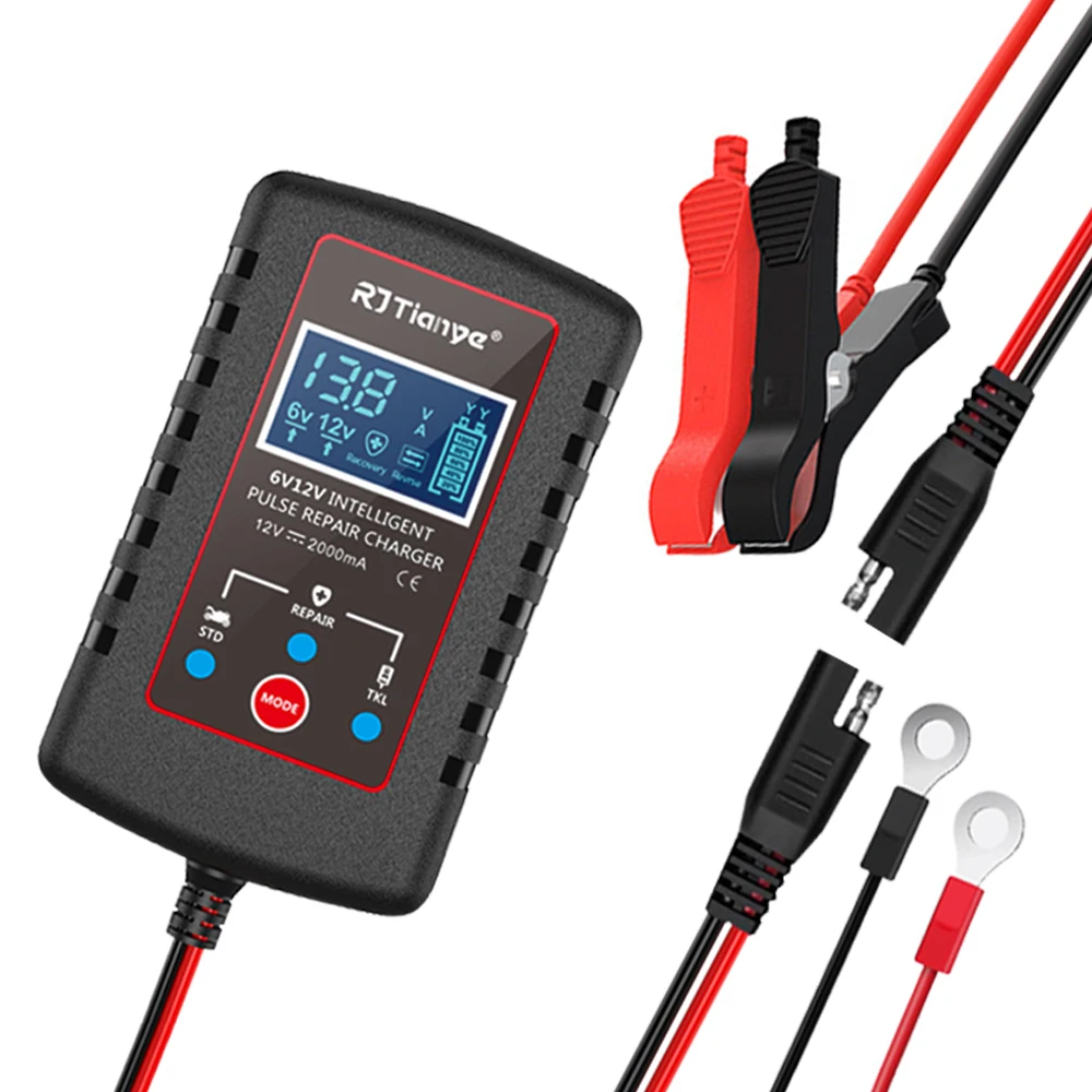 Car Automatic Float Charger Smart Battery Charger Multiple Protections 6V 12V Switch ASE Adapter Cable For Motorcycle Lawn Mower
Car Automatic Float Charger Smart Battery Charger Multiple Protections 6V 12V Switch ASE Adapter Cable For Motorcycle Lawn Mower