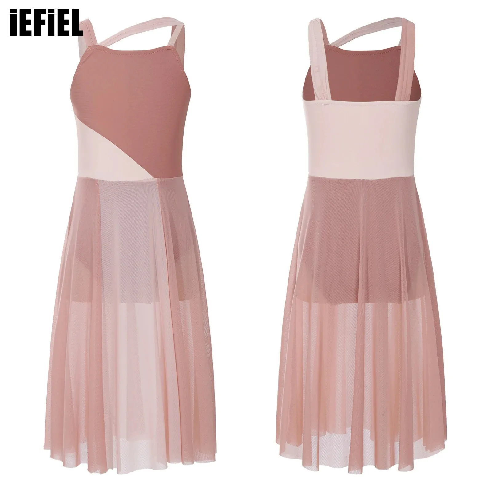 Kids Girls Mesh Dance Dress Sleeveless Asymmetric Shoulder Straps Color Block Leotard Dress for Lyrical Modern Dancewear
Kids Girls Mesh Dance Dress Sleeveless Asymmetric Shoulder Straps Color Block Leotard Dress for Lyrical Modern Dancewear