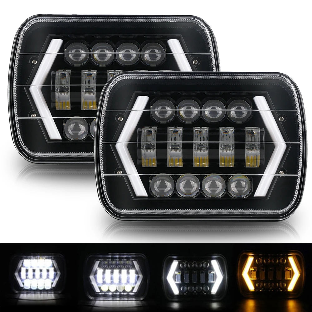 NLpearl 5x7" Inch LED Headlights 80W Hi/Lo Beam White Amber DRL for Jeep Wrangler Car Truck Conversion Offraod Cherokee 4X4
NLpearl 5x7" Inch LED Headlights 80W Hi/Lo Beam White Amber DRL for Jeep Wrangler Car Truck Conversion Offraod Cherokee 4X4