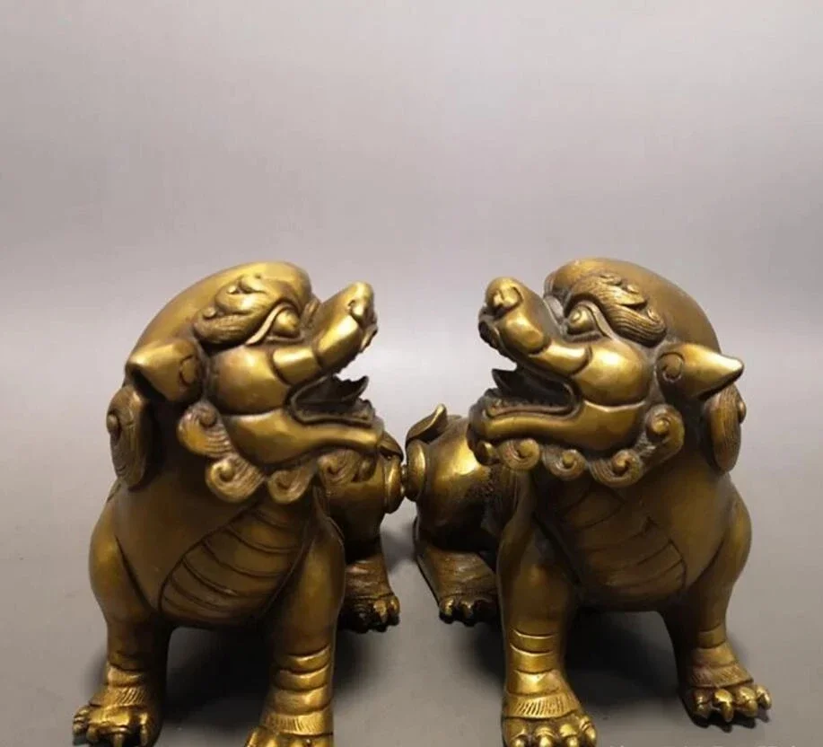Copper Statue A pair of brass lions, a pair of ornaments, home decoration crafts
Copper Statue A pair of brass lions, a pair of ornaments, home decoration crafts