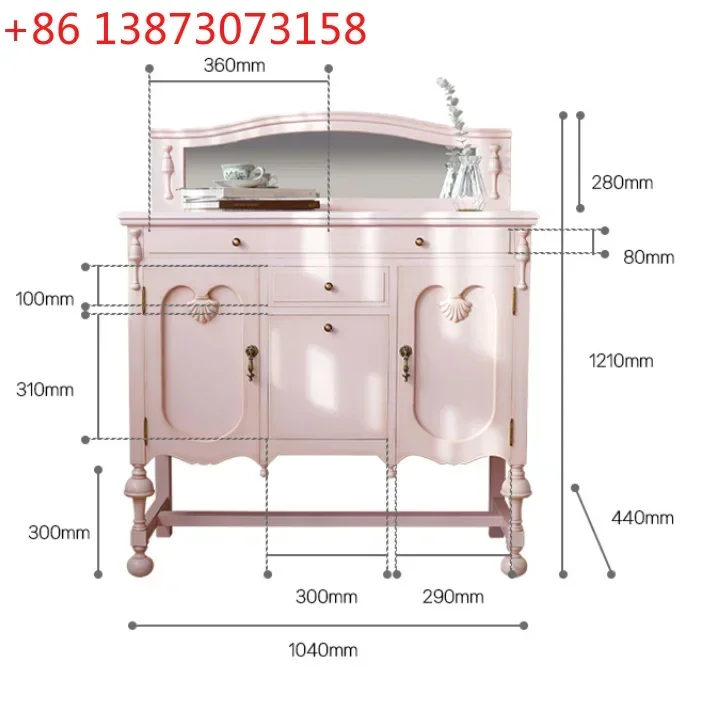 Pink all solid wood cosmetic cabinet with mirror dresser and chest cabinet integrated
Pink all solid wood cosmetic cabinet with mirror dresser and chest cabinet integrated