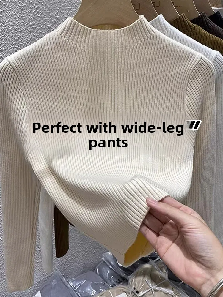 Women's Short Half-High Collar Knitted Base Shirt Early Autumn Spring Korean Style Maturity Matching Inner Wear Winter
Women's Short Half-High Collar Knitted Base Shirt Early Autumn Spring Korean Style Maturity Matching Inner Wear Winter