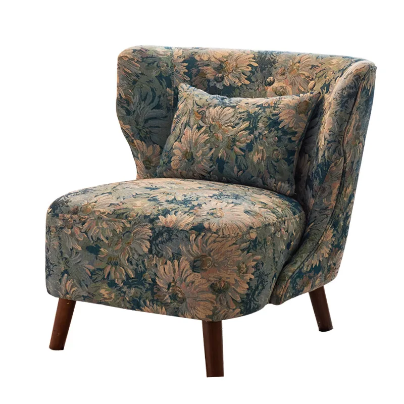 Retro single sofa, home balcony reception, lazy fabric, solid wood sofa chair
Retro single sofa, home balcony reception, lazy fabric, solid wood sofa chair