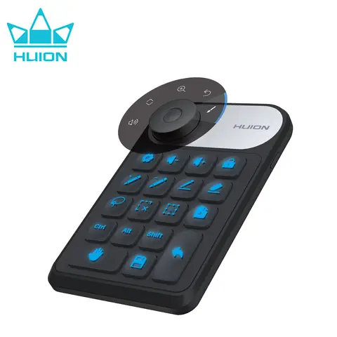 HUION Mini clavier sans fil Bluetooth 5.0 connexion Keydial pour tablettes graphiques MacOS Windows PC portable