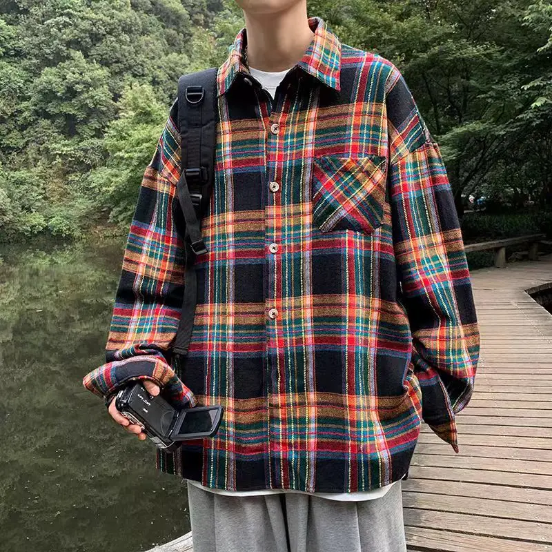 Женская рубашка в клетку с длинным рукавом на пуговицах, повседневная клетчатая рубашка большого размера, однобортная куртка, модная подростковая мужская весна-лето
Женская рубашка в клетку с длинным рукавом на пуговицах, повседневная клетчатая рубашка большого размера, однобортная куртка, модная подростковая мужская весна-лето