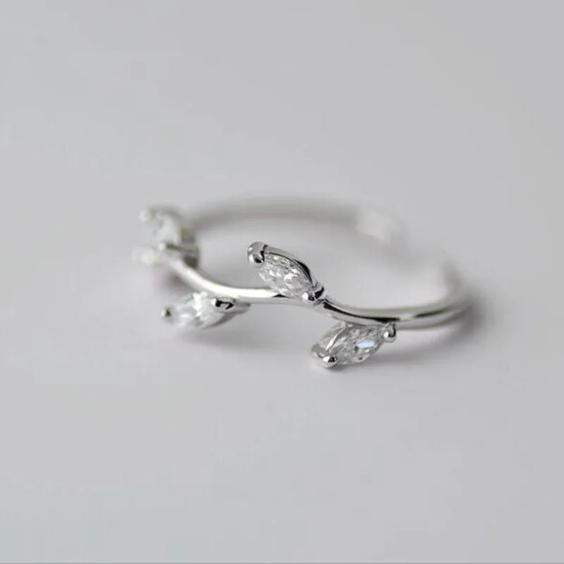 Genuine 925 Sterling Silver Jewelry Korean Version Of The Beautiful Tree Branches Open Crystal Rings R064
Genuine 925 Sterling Silver Jewelry Korean Version Of The Beautiful Tree Branches Open Crystal Rings R064