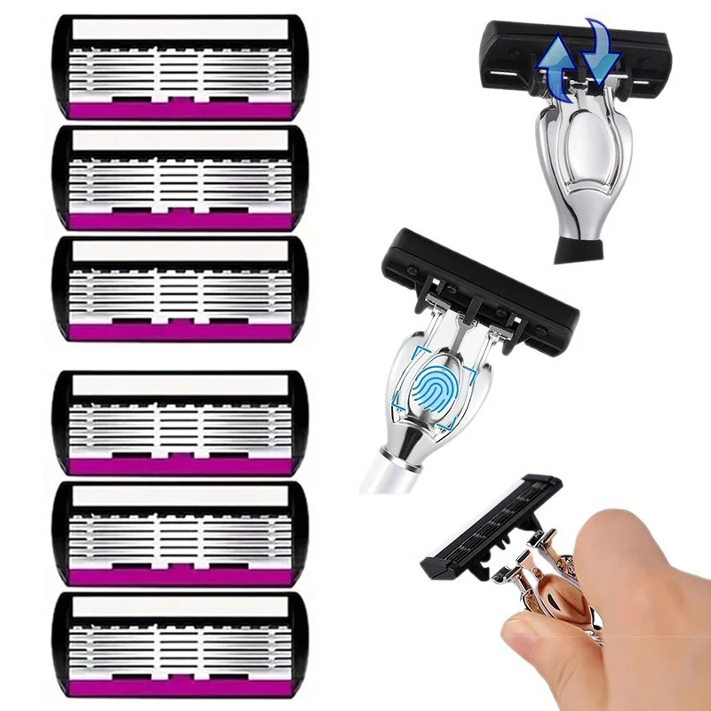 High Quality Man Safety Razor Blade 6 Layer Manual razor blade Stainless Steel Shaving Cartridges Compatible Mach Shaver Holders
High Quality Man Safety Razor Blade 6 Layer Manual razor blade Stainless Steel Shaving Cartridges Compatible Mach Shaver Holders